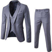 Load image into Gallery viewer, 3Pcs/Set Luxury Mens Suits Set Grey Formal