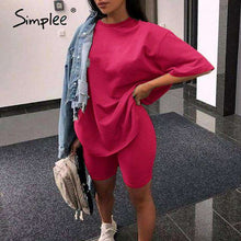 Load image into Gallery viewer, Simplee Casual solid new women's two piece