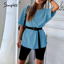 Load image into Gallery viewer, Simplee Casual solid new women's two piece