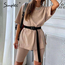 Load image into Gallery viewer, Simplee Casual solid new women's two piece