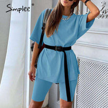 Load image into Gallery viewer, Simplee Casual solid new women's two piece