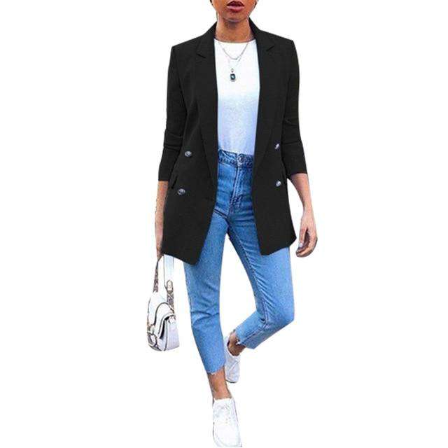 2020 Women Blazer Casual Long Sleeve Blazers Open