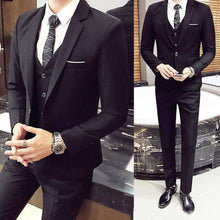 Load image into Gallery viewer, 3Pcs/Set Luxury Mens Suits Set Grey Formal
